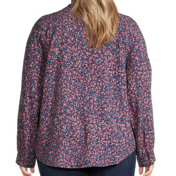 St. John's Bay Plus Womens Henley Neck Long Sleeve Blouse Size 1X - Picture 3 of 4